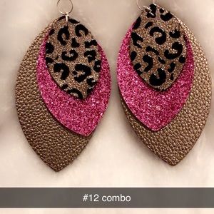 Handmade leather earrings Combo #12